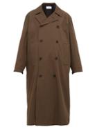 Matchesfashion.com Raey - Double Breasted Cotton Blend Coat - Mens - Brown