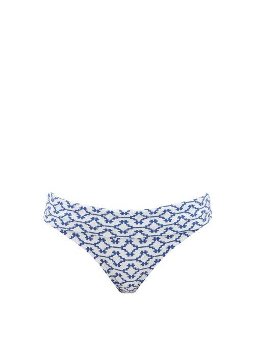Ladies Beachwear Heidi Klein - Mykonos Geometric-print Bikini Briefs - Womens - Blue Print
