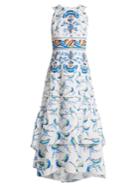 Peter Pilotto Sleeveless Bird-print Stretch-cotton Midi Dress