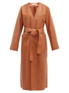 Matchesfashion.com Loewe - Belted Leather Coat - Womens - Brown