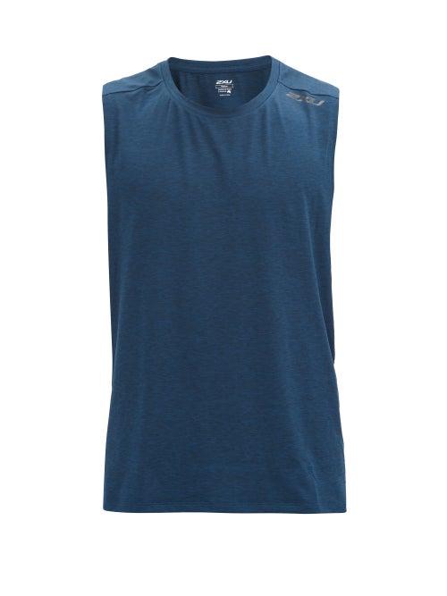 Matchesfashion.com 2xu - Xctrl Stretch-jersey Performance Tank Top - Mens - Blue Multi