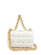 Matchesfashion.com Bottega Veneta - The Chain Cassette Intrecciato-leather Bag - Womens - White Gold