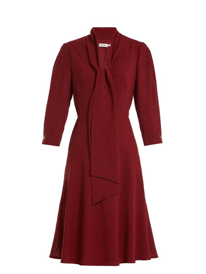 Cefinn Tie-neck Muslin Dress