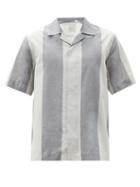 Matchesfashion.com Paul Smith - Cuban-collar Striped Cotton Shirt - Mens - Grey Multi
