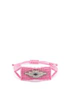 Diane Kordas - Evil Eye Diamond, Sapphire & Woven-cord Bracelet - Womens - Pink Multi