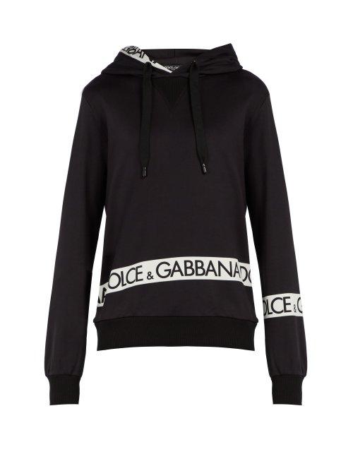 Matchesfashion.com Dolce & Gabbana - Logo Print Hooded Sweatshirt - Mens - Black