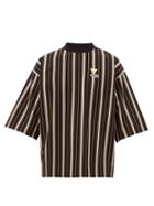 Matchesfashion.com Maison Kitsun - Triangle Fox Patch Striped Cotton T Shirt - Mens - Multi