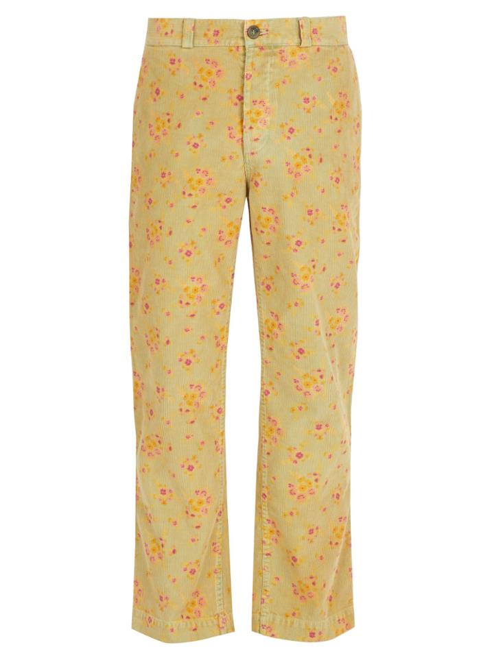 Gucci Floral Straight-leg Corduroy Trousers