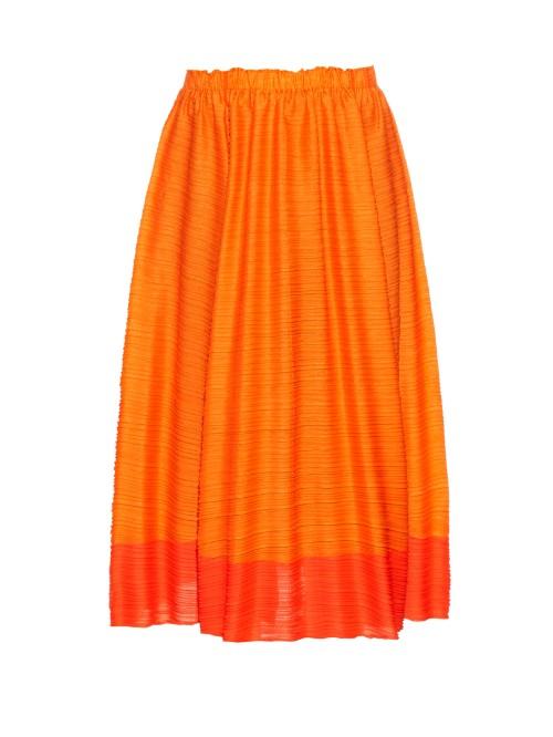 Pleats Please Issey Miyake Citrus Fruits Pleated Skirt