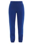 Matchesfashion.com Les Tien - Classic Brushed-back Cotton-jersey Track Pants - Womens - Blue