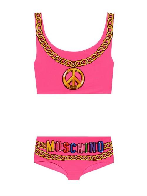 Moschino Logo-chain Print Bikini