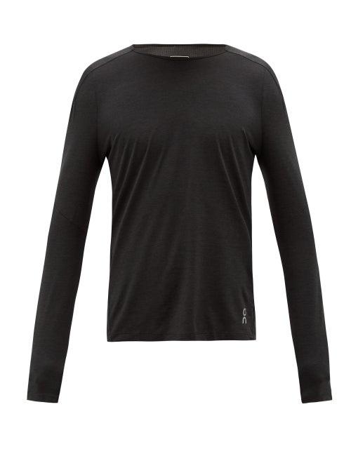 Matchesfashion.com On - Long-sleeved Mesh And Technical-jersey T-shirt - Mens - Black