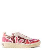 Marni X Veja - V-15 Scribble-print Leather Trainers - Mens - Pink