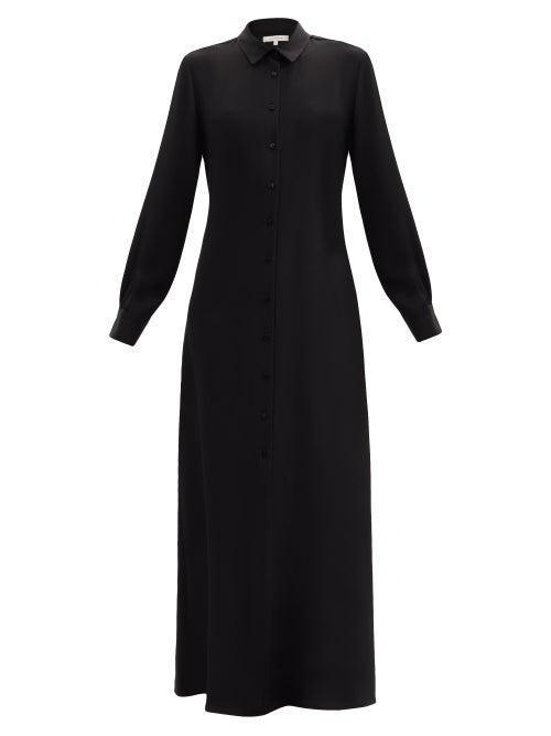 Matchesfashion.com La Collection - Ramona Silk-crepe Shirt Dress - Womens - Black