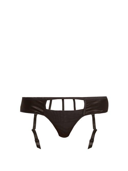 Ladies Lingerie Coco De Mer - Sylph Suspender Briefs - Womens - Black