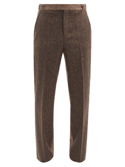 Matchesfashion.com Wales Bonner - Judah Flecked-wool Straight-leg Trousers - Mens - Brown