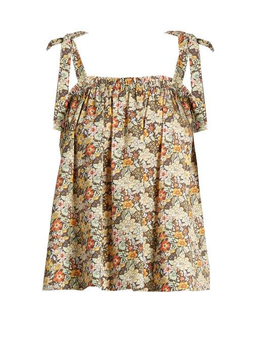Matchesfashion.com Loup Charmant - Turen Floral Print Cotton Top - Womens - Multi