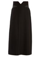 Maison Margiela Panelled-satin Wool Midi Skirt