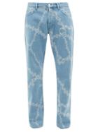 Matchesfashion.com Aries - Lilly Chain Print Straight Leg Jeans - Mens - Blue