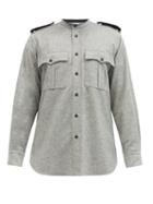 Matchesfashion.com Jil Sander - Patch-pocket Wool-blend Flannel Shirt - Mens - Grey