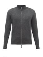 Allude - Zipped Wool-blend Track Jacket - Mens - Dark Grey