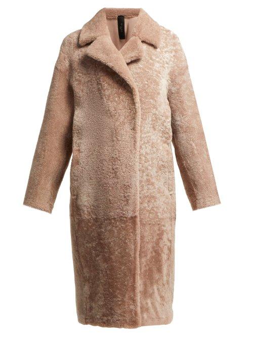Matchesfashion.com Giani Firenze - Marina Reversible Single Breasted Shearling Coat - Womens - Light Pink