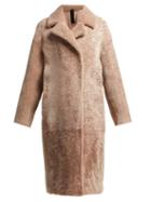 Matchesfashion.com Giani Firenze - Marina Reversible Single Breasted Shearling Coat - Womens - Light Pink