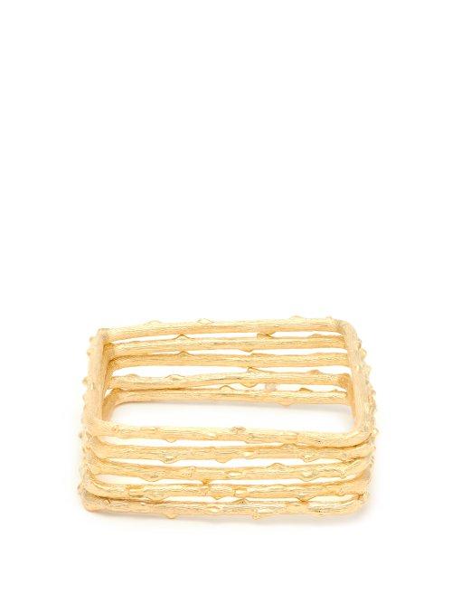 Matchesfashion.com Aurlie Bidermann - True Blue Set Of Five Gold Plated Bangles - Womens - Gold