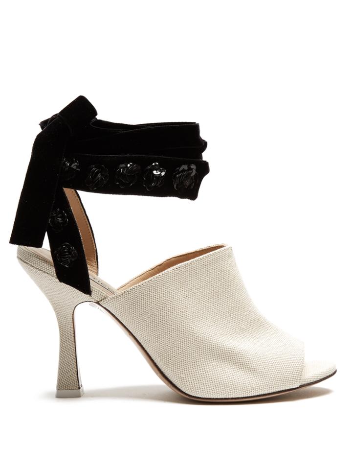 Attico Pamela Open-toe Canvas Mules