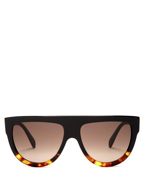 Matchesfashion.com Celine Eyewear - Aviator D Frame Acetate Sunglasses - Womens - Black Multi