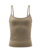 Ladies Activewear Prism - Harmonious Ruched Cropped Top - Womens - Khaki