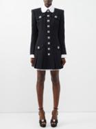 Andrew Gn - Crystal-embellished Crepe And Lace Mini Dress - Womens - Black