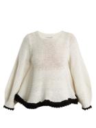 Apiece Apart Quasar Contrast-trim Cotton-blend Sweater
