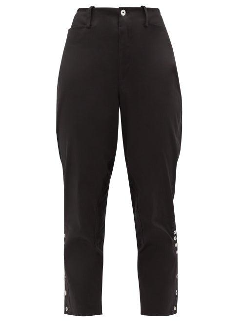 Matchesfashion.com Cheval Pampa - Panelled Stretch-cotton Satin Trousers - Womens - Black