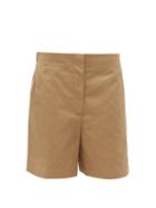 Matchesfashion.com Raey - Elasticated Back Cotton Shorts - Womens - Tan