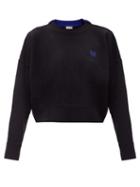 Matchesfashion.com Loewe - Cropped Anagram-embroidered Wool Sweater - Womens - Black