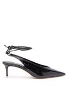 Matchesfashion.com The Attico - Caterina Crocodile Effect Patent Leather Pumps - Womens - Black