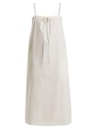 Matchesfashion.com Raey - Paper Bag Cotton Maxi Dress - Womens - White