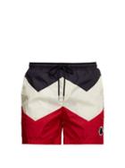 Matchesfashion.com Moncler - Tricolour Chevron Swim Shorts - Mens - Navy Multi