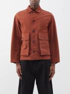 Lemaire - Flap-pocket Garment-dyed Denim Overshirt - Mens - Brown