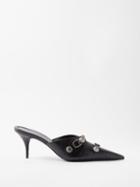 Balenciaga - Cagole 70 Studded Leather Mules - Womens - Black
