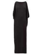 Matchesfashion.com Thea - The Kleio Bateau-neck Silk-georgette Maxi Dress - Womens - Black