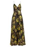 Matchesfashion.com Adriana Iglesias - Liz Floral Print Silk Blend Gown - Womens - Black Yellow