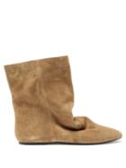 Matchesfashion.com Isabel Marant - Rullee Slouched Suede Ankle Boots - Womens - Khaki