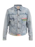 Matchesfashion.com Polo Ralph Lauren - Renton Striped-patch Denim Jacket - Mens - Blue