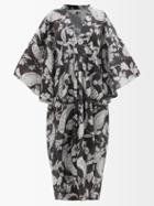 Fil De Vie - Leda Paisley-print Cotton-gauze Dress - Womens - Black Print