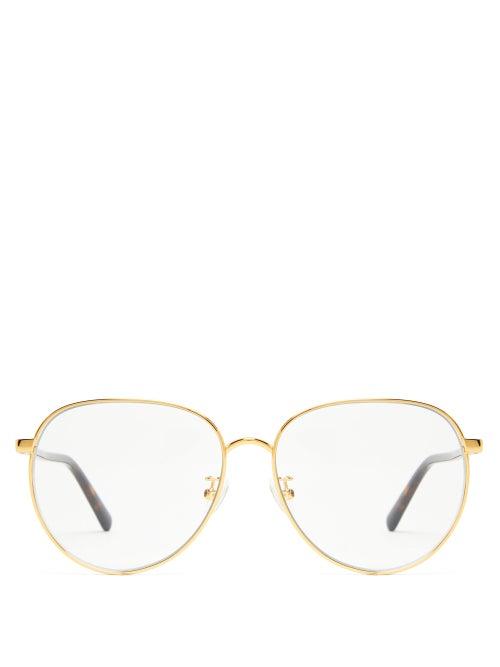 Matchesfashion.com Stella Mccartney - Round Metal And Bio Acetate Glasses - Womens - Gold