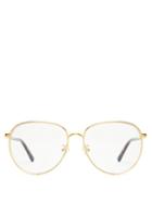 Matchesfashion.com Stella Mccartney - Round Metal And Bio Acetate Glasses - Womens - Gold