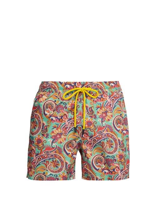 Matchesfashion.com Etro - Paisley Print Swim Shorts - Mens - Green Multi