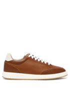 Matchesfashion.com Brunello Cucinelli - Grained Leather Trainers - Mens - Brown